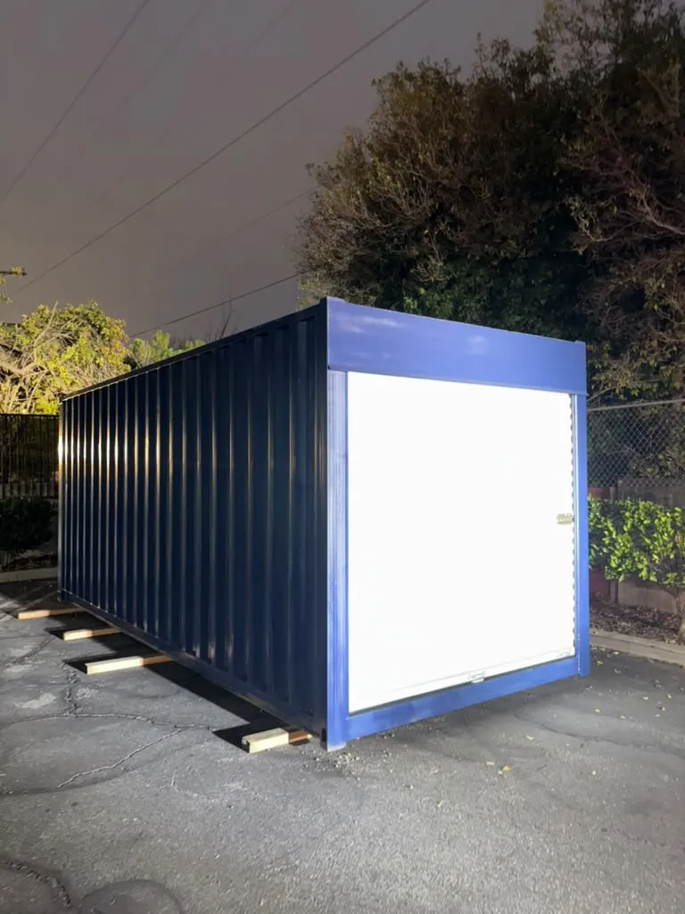 20 ft high cube with a roll-up door