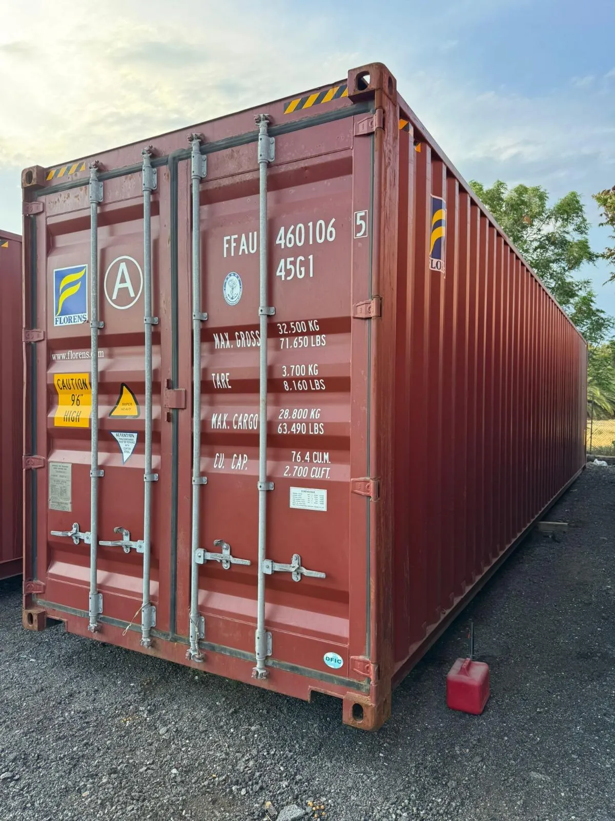40 ft used high cube, door end