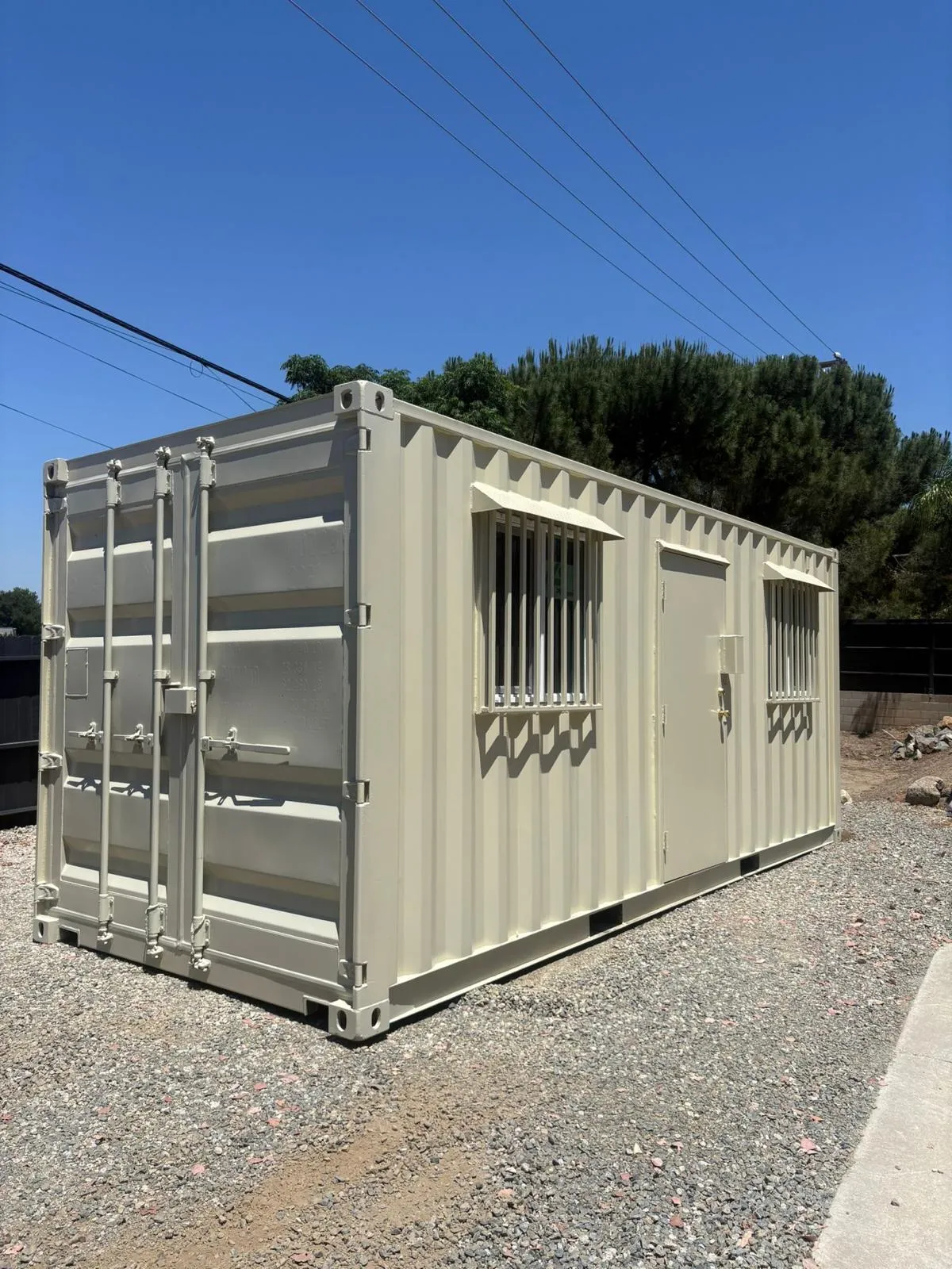 20 ft office with barred windows