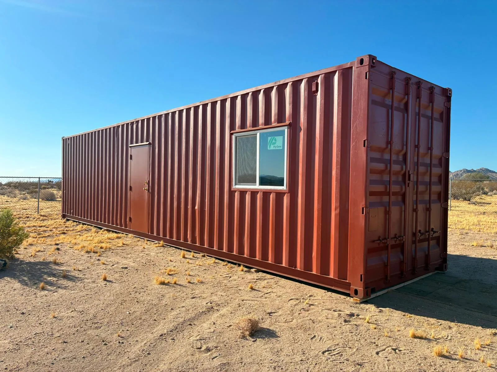 40 ft office with window and man door