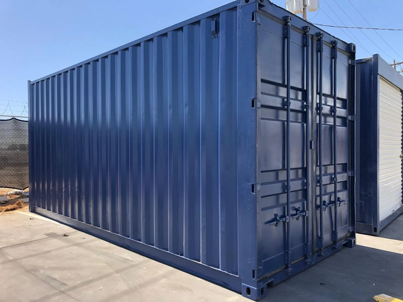 Used container repainted blue